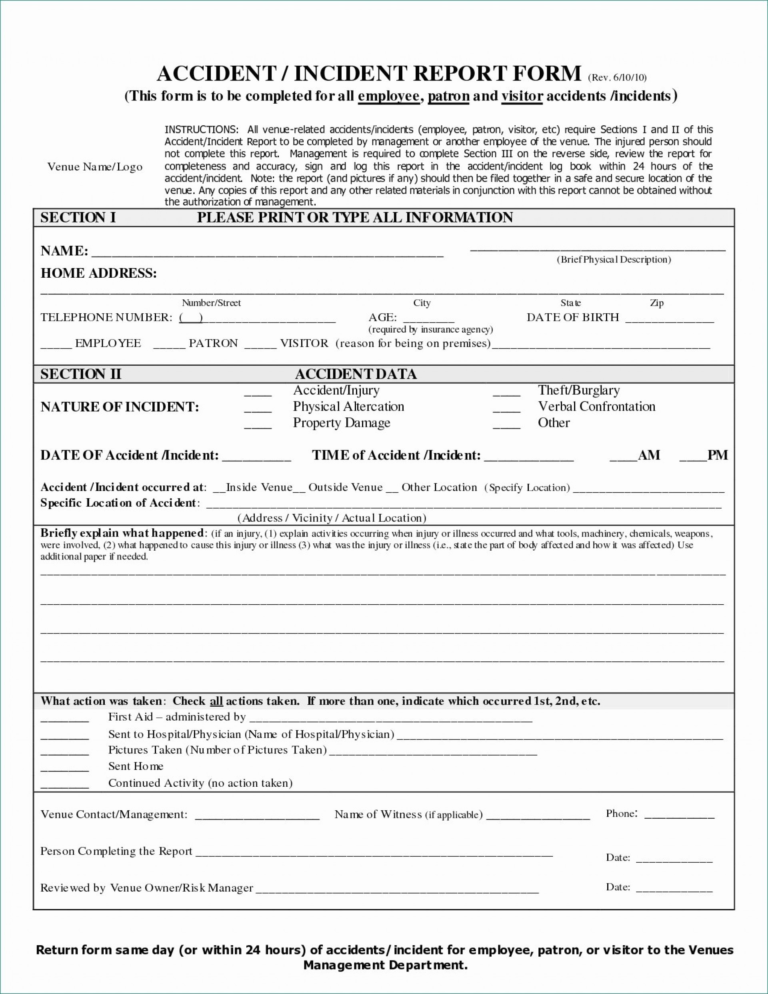 Car Accident Incident Report – Zohre.horizonconsulting.co Inside ...