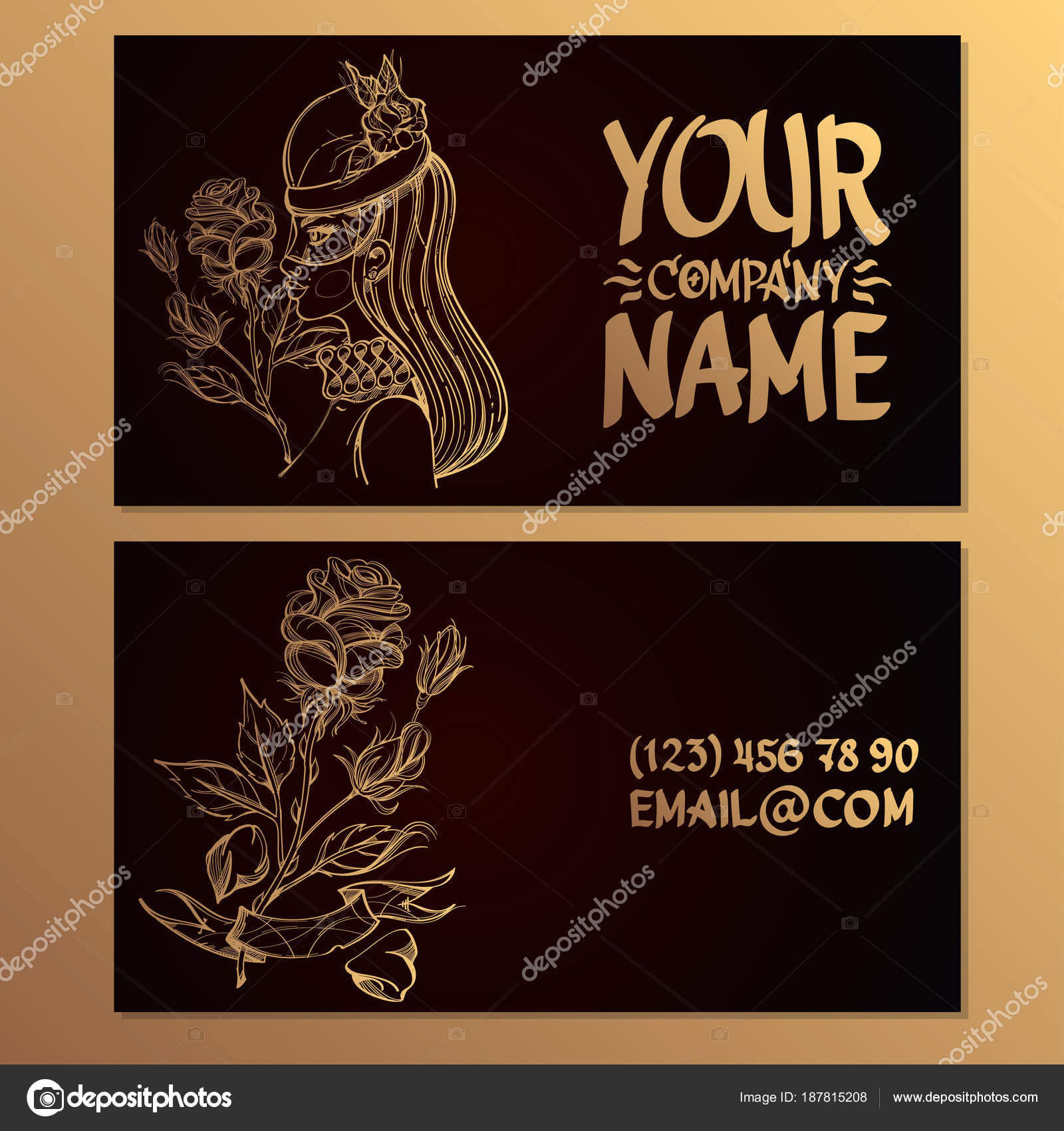 Cards Image Woman Rose Templates Creating Business Cards Intended For Advertising Cards Templates