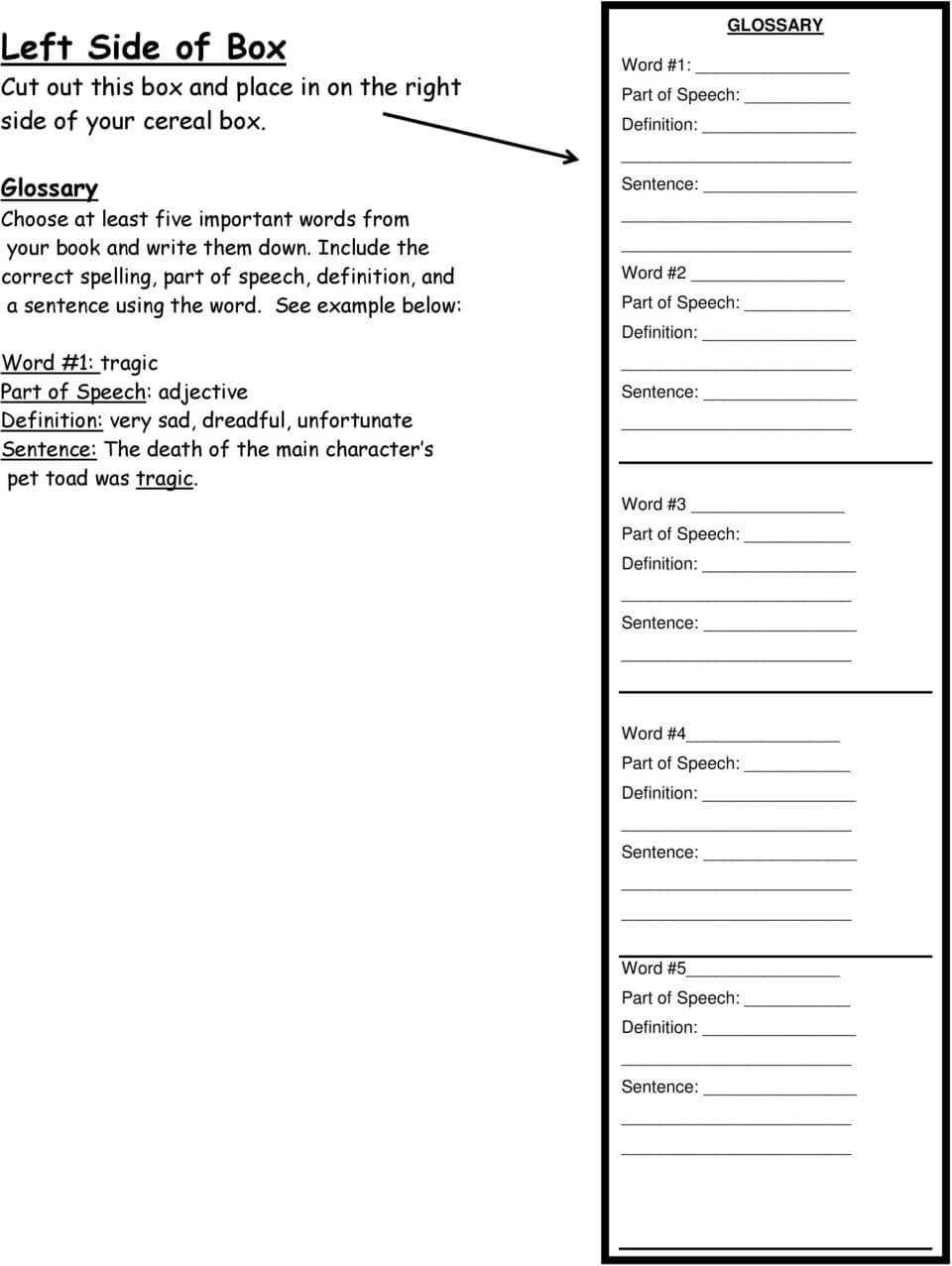 Cereal Box Book Report - Pdf Free Download Inside Cereal Box Book Report Template