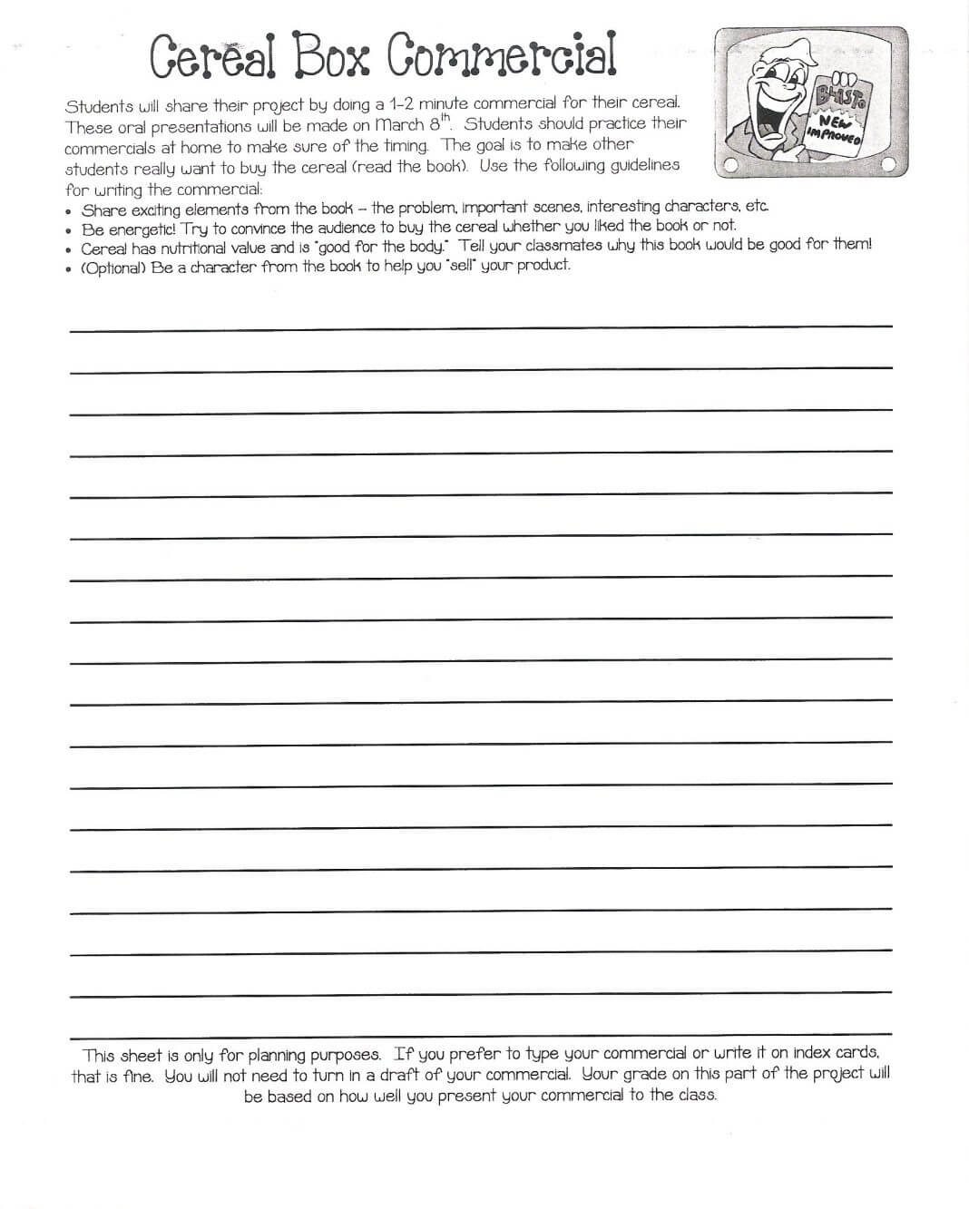 Cereal Box Book Report Samples Bg1 Template Free Format With Regard To Cereal Box Book Report Template