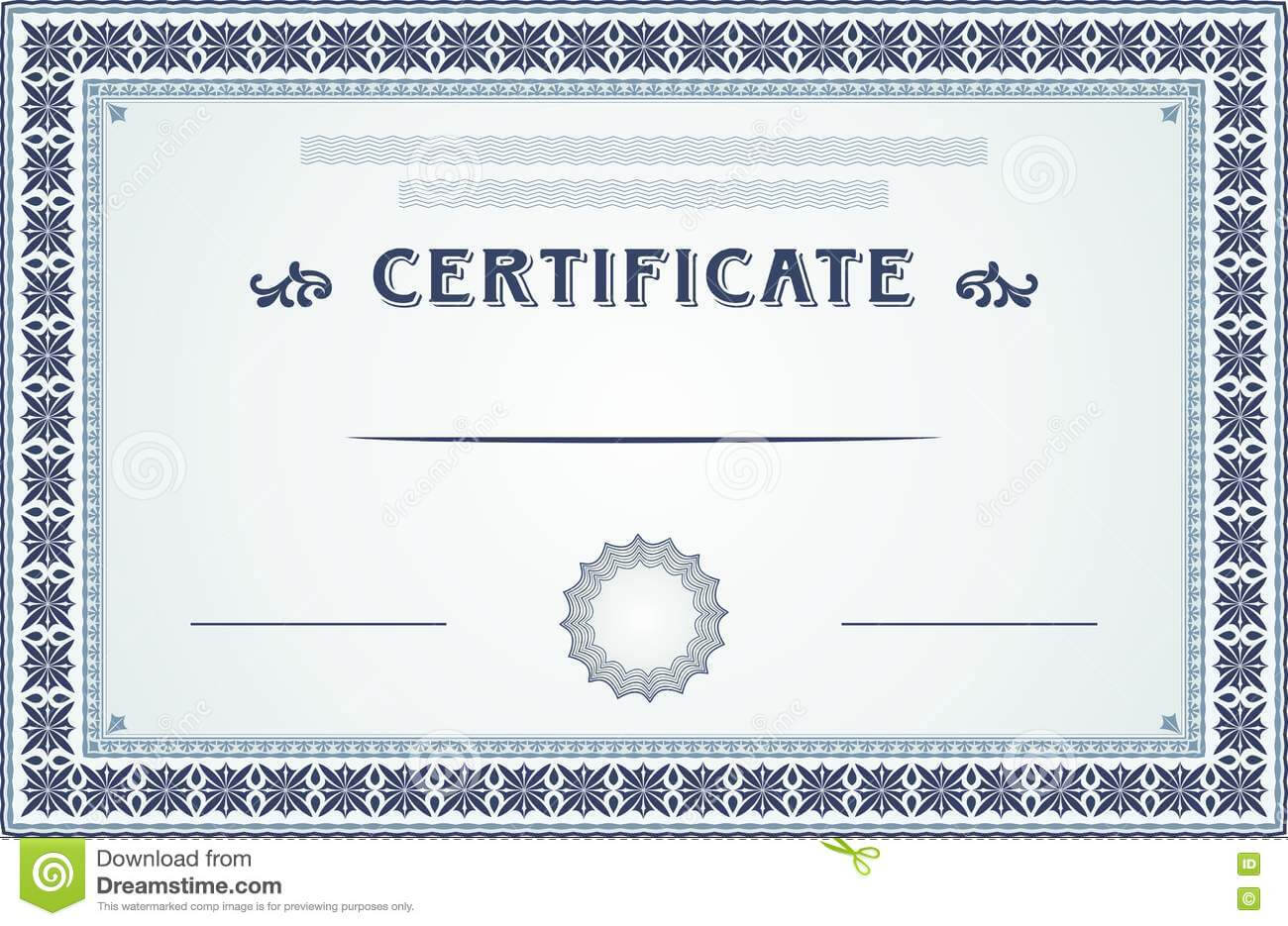 Certificate Border And Template Design Stock Vector Throughout Certificate Border Design Templates