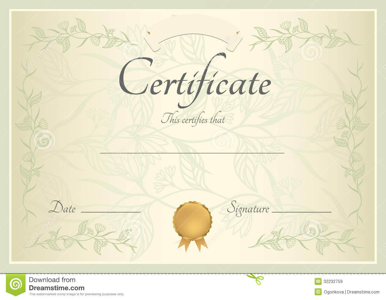 Certificate / Diploma Background (Template) Stock Vector Pertaining To Small Certificate Template
