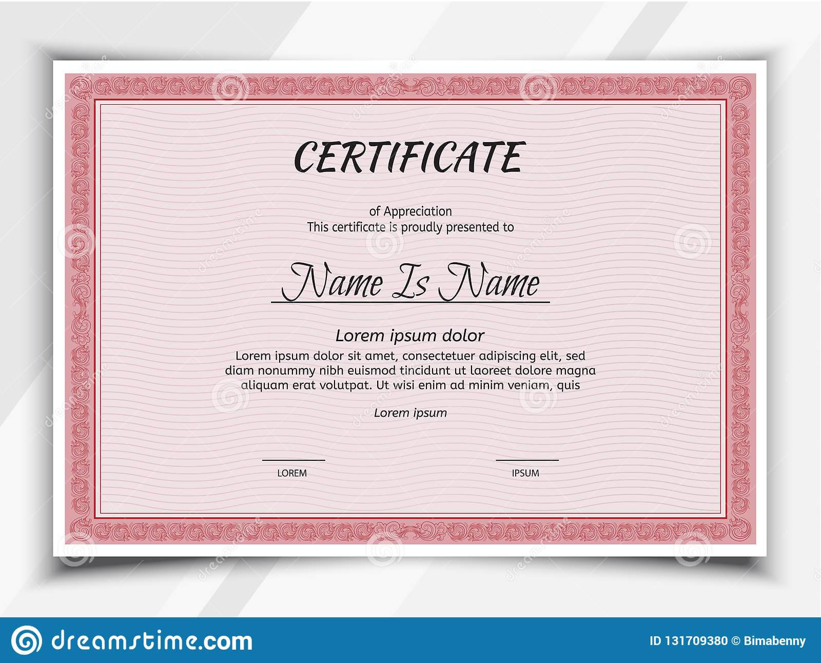 Certificate Landscape Template Stock Vector - Illustration Throughout Landscape Certificate Templates