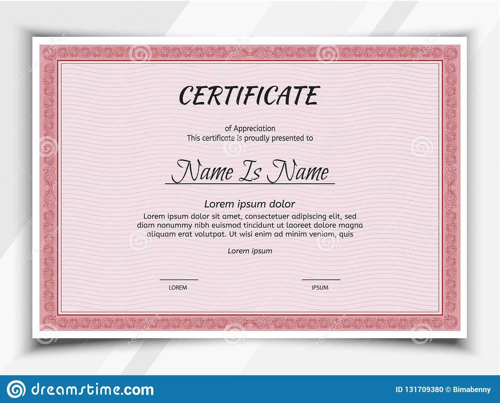 Certificate Landscape Template Stock Vector – Illustration Throughout Landscape Certificate Templates