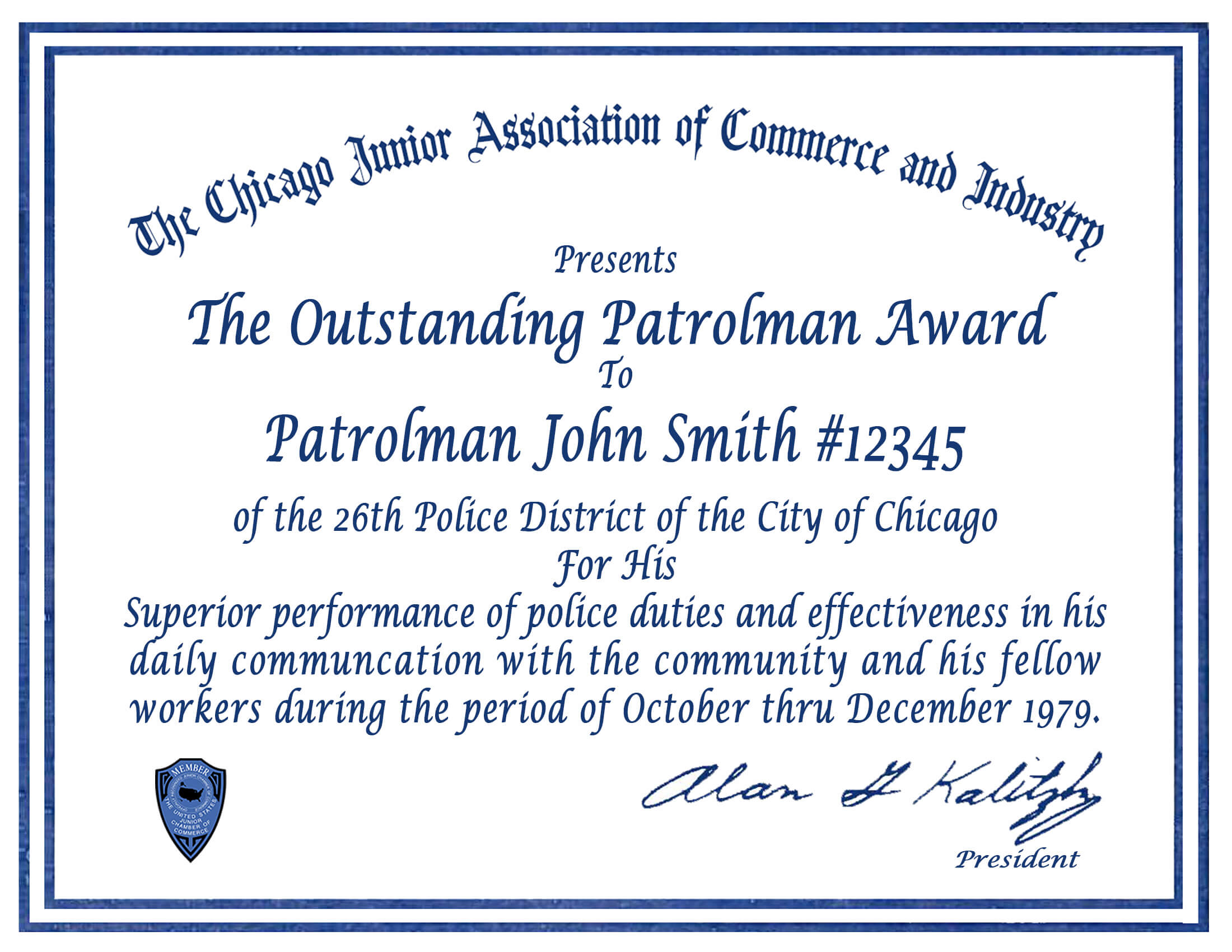 Certificate & Letter Awards | Chicagocop Regarding Life Saving Award Certificate Template