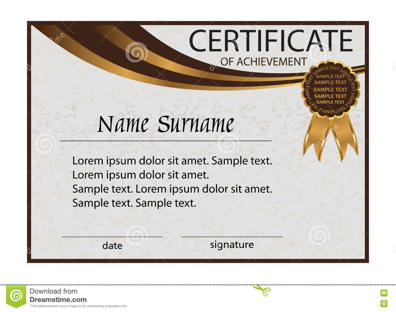 Certificate Of Achievement Or Diploma. Elegant Light In Certificate Of Attainment Template