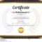 Certificate Of Achievement Template With Gold Border Theme Regarding Certificate Of Accomplishment Template Free