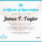 Certificate Of Appreciation Throughout Thanks Certificate Template