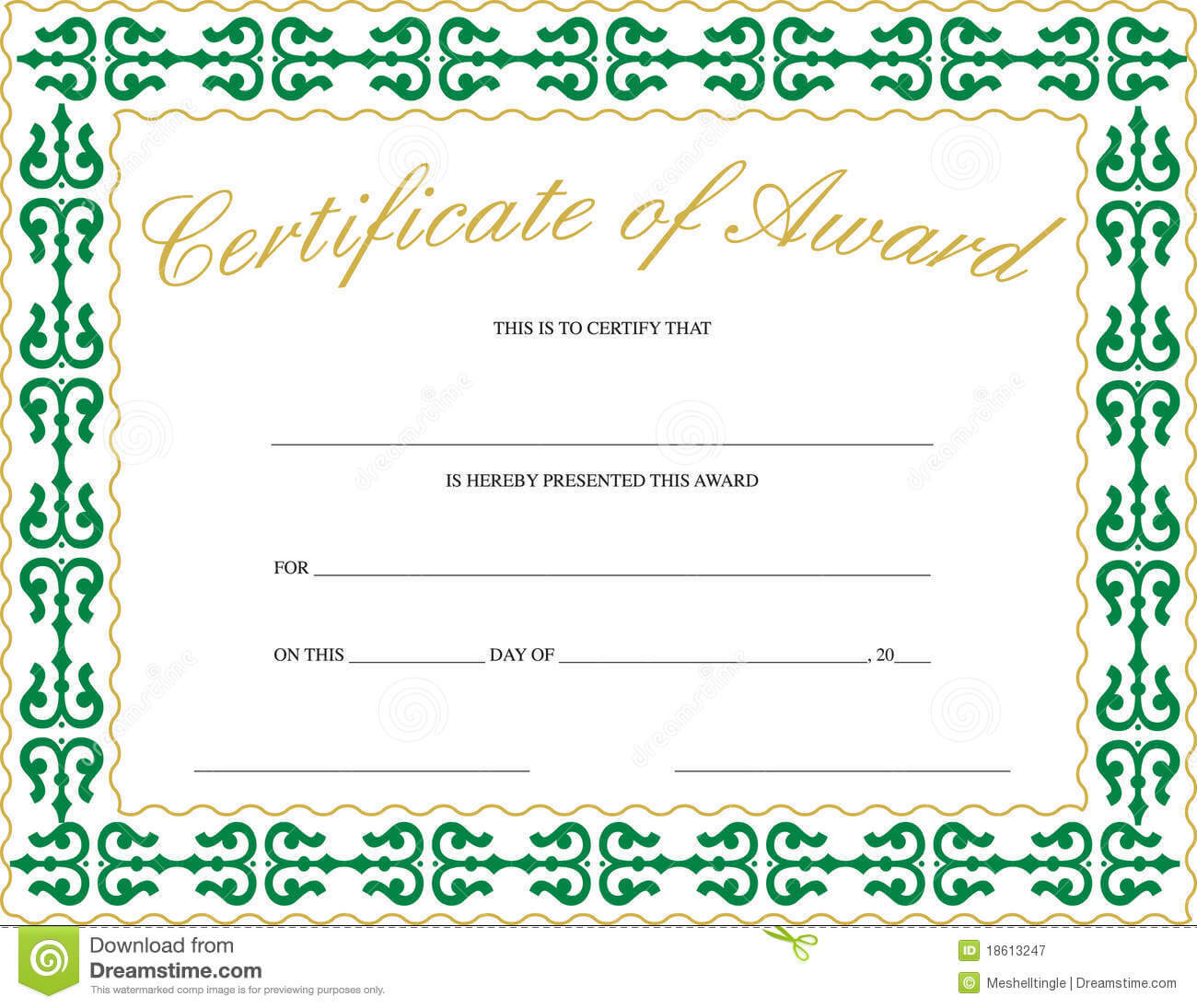 Certificate Of Award Stock Vector. Illustration Of Success Inside Teacher Of The Month Certificate Template