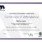Certificate Of Conference Attendance Template | Professional Within Certificate Of Attendance Conference Template