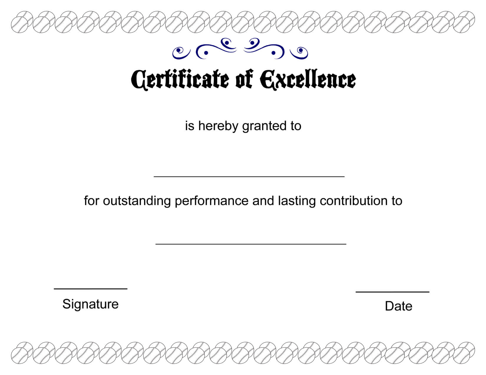 Certificate Of Excellence Template. Free Certificate Of Within Certificate Of Excellence Template Word