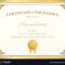 Certificate Of Excellence Template Gold Theme With Free Certificate Of Excellence Template