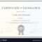 Certificate Of Excellence Template Regarding Free Certificate Of Excellence Template