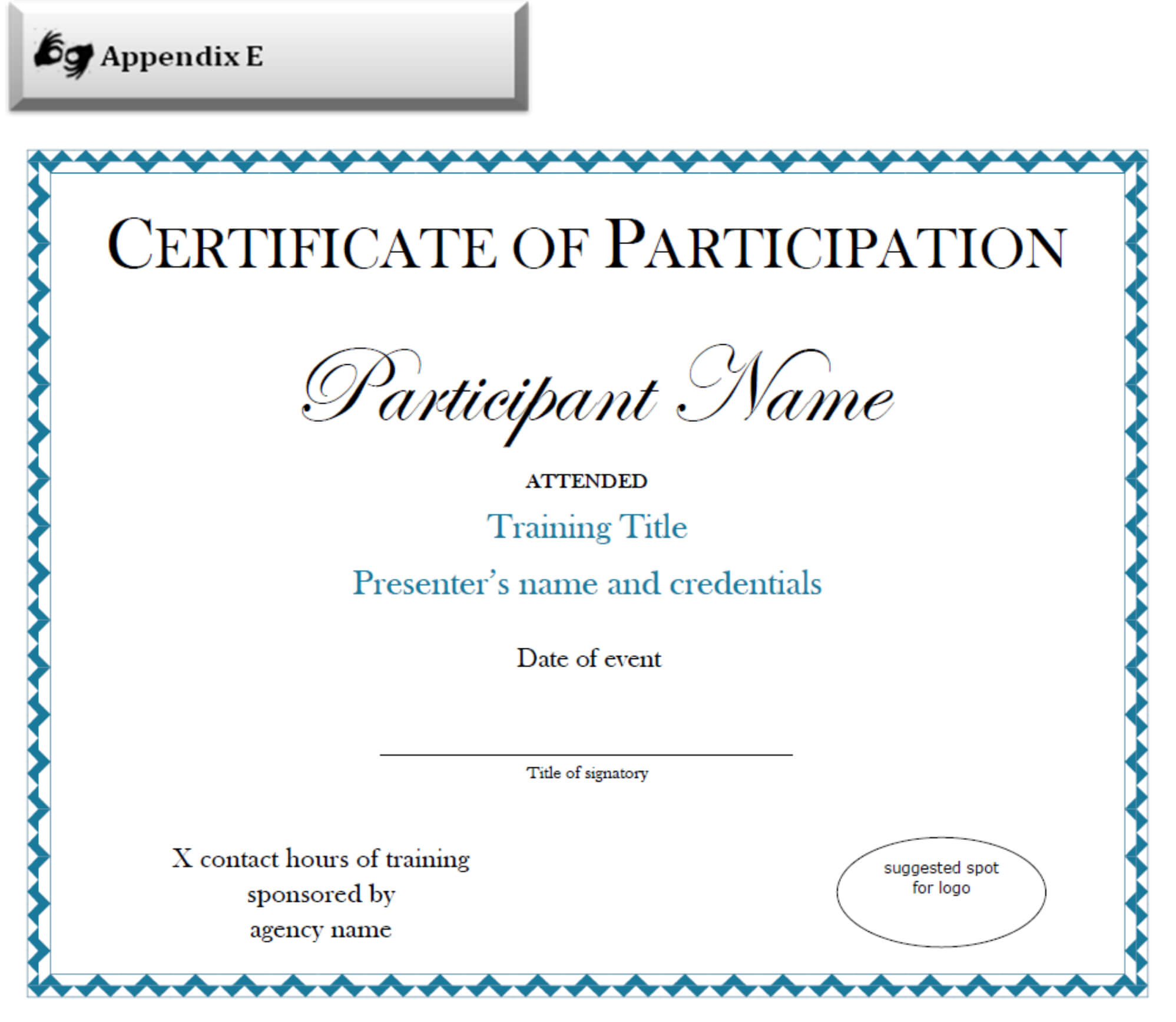 Certificate Of Participation Sample Free Download With Regard To Sample Certificate Of Participation Template