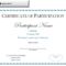 Certificate Of Participation Sample Free Download Within Certificate Of Participation In Workshop Template