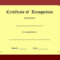 Certificate Of Recognition Template – Certificate Templates Pertaining To Template For Recognition Certificate