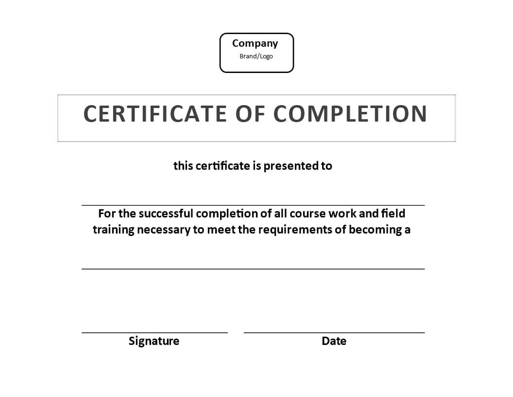 Certificate Of Training Completion Example | Templates At Intended For Free Training Completion Certificate Templates