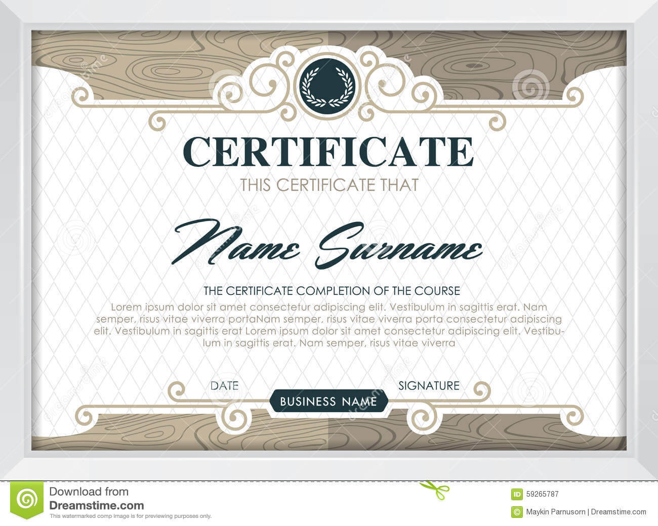 Certificate Stock Vector. Illustration Of Antique, Award In Qualification Certificate Template