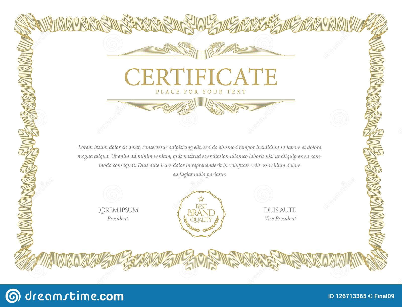 Certificate Template. Diploma Of Modern Design Or Gift Regarding Graduation Gift Certificate Template Free