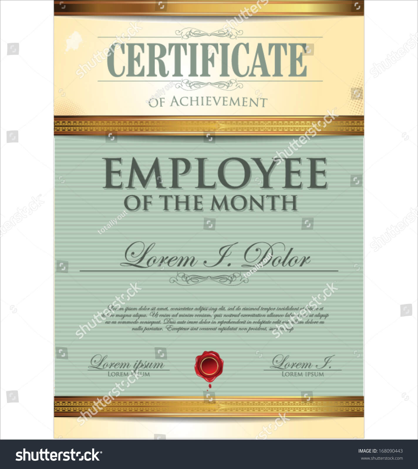 Certificate Template Employee Month Stock Vector (Royalty Throughout Employee Of The Month Certificate Template With Picture