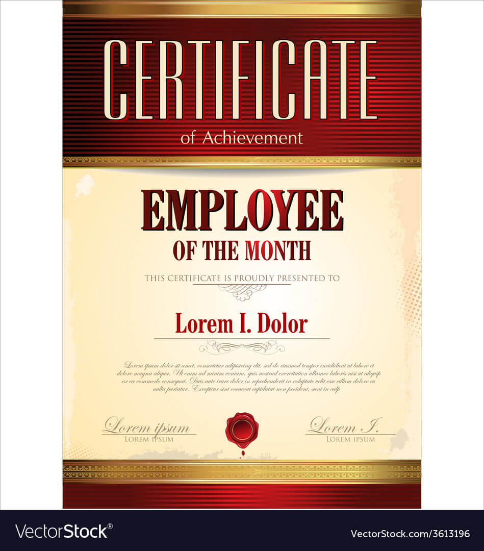 Certificate Template Employee Of The Month Inside Employee Of The Year Certificate Template Free