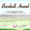 Certificate Template For Baseball Award Illustration With Free Softball Certificate Templates
