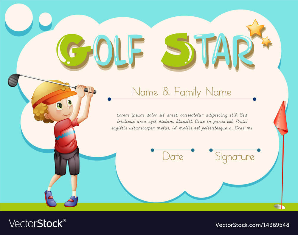 Certificate Template For Golf Star For Golf Certificate Template Free