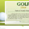 Certificate Template For Golf Star With Green Background With Golf Gift Certificate Template