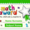 Certificate Template For Math Award Illustration Within Math Certificate Template