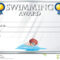 Certificate Template For Swimming Award Stock Vector with regard to Swimming Award Certificate Template