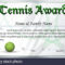 Certificate Template For Tennis Award Illustration Stock For Tennis Gift Certificate Template