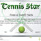 Certificate Template For Tennis Star Stock Vector For Softball Certificate Templates Free