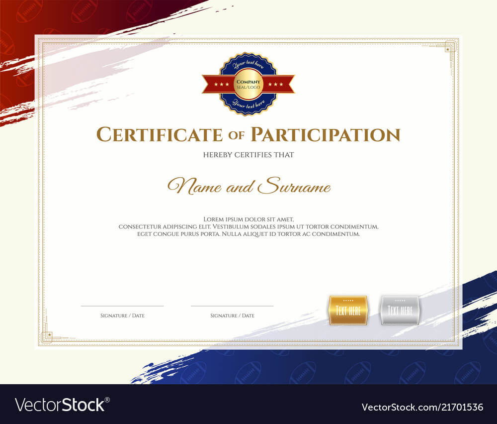 Certificate Template In Rugby Sport Theme With Within Rugby League Certificate Templates