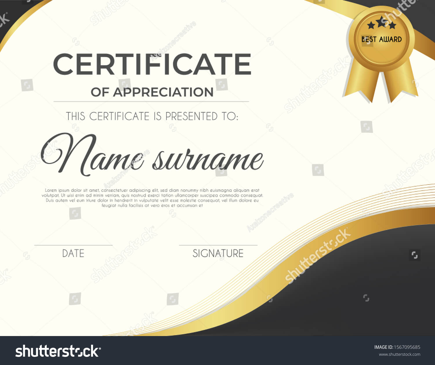 Certificate Template Luxury Modern Pattern Suitable Stock For International Conference Certificate Templates
