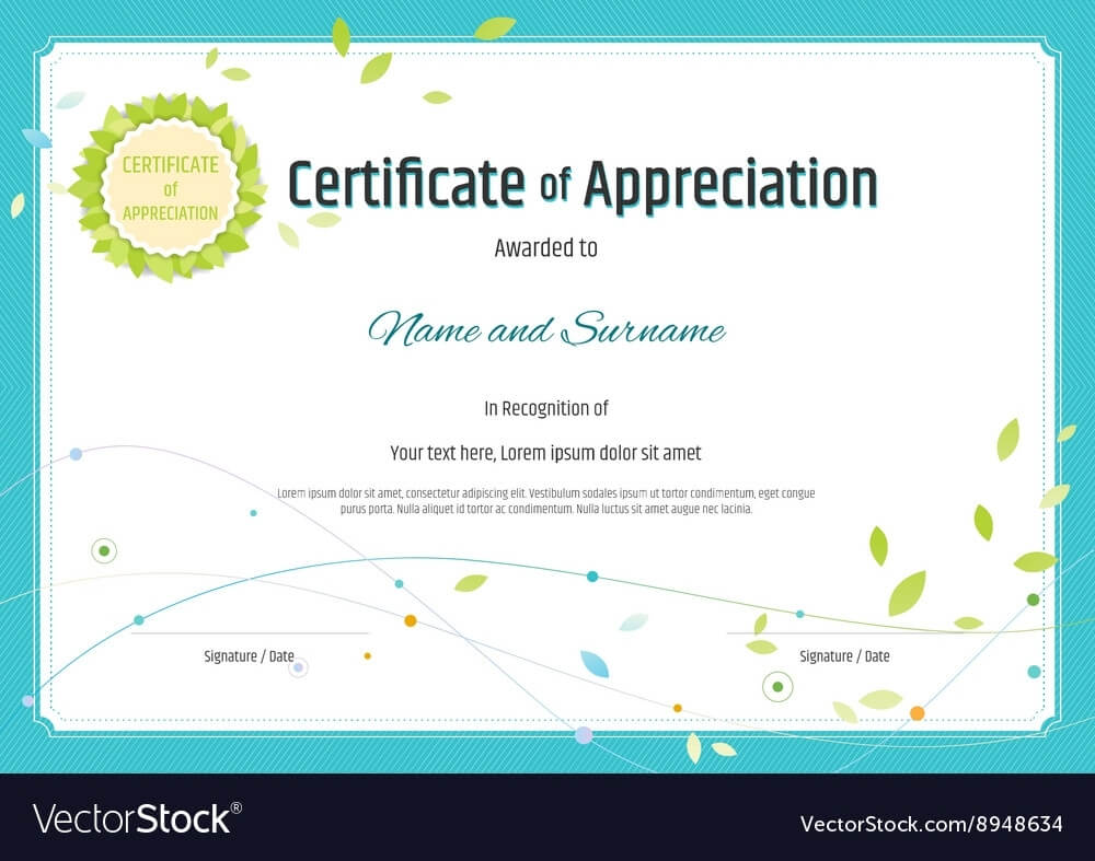 Certificate Template Of Appreciation | Safebest.xyz Throughout In Appreciation Certificate Templates