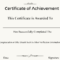 Certificate Template – Part 6 Regarding Certificate Of Achievement Template Word