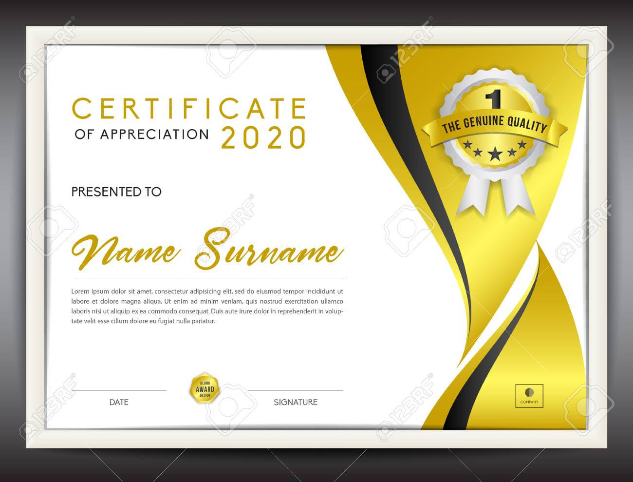 Certificate Template Vector Illustration, Diploma Layout In A4.. Throughout Certificate Template Size