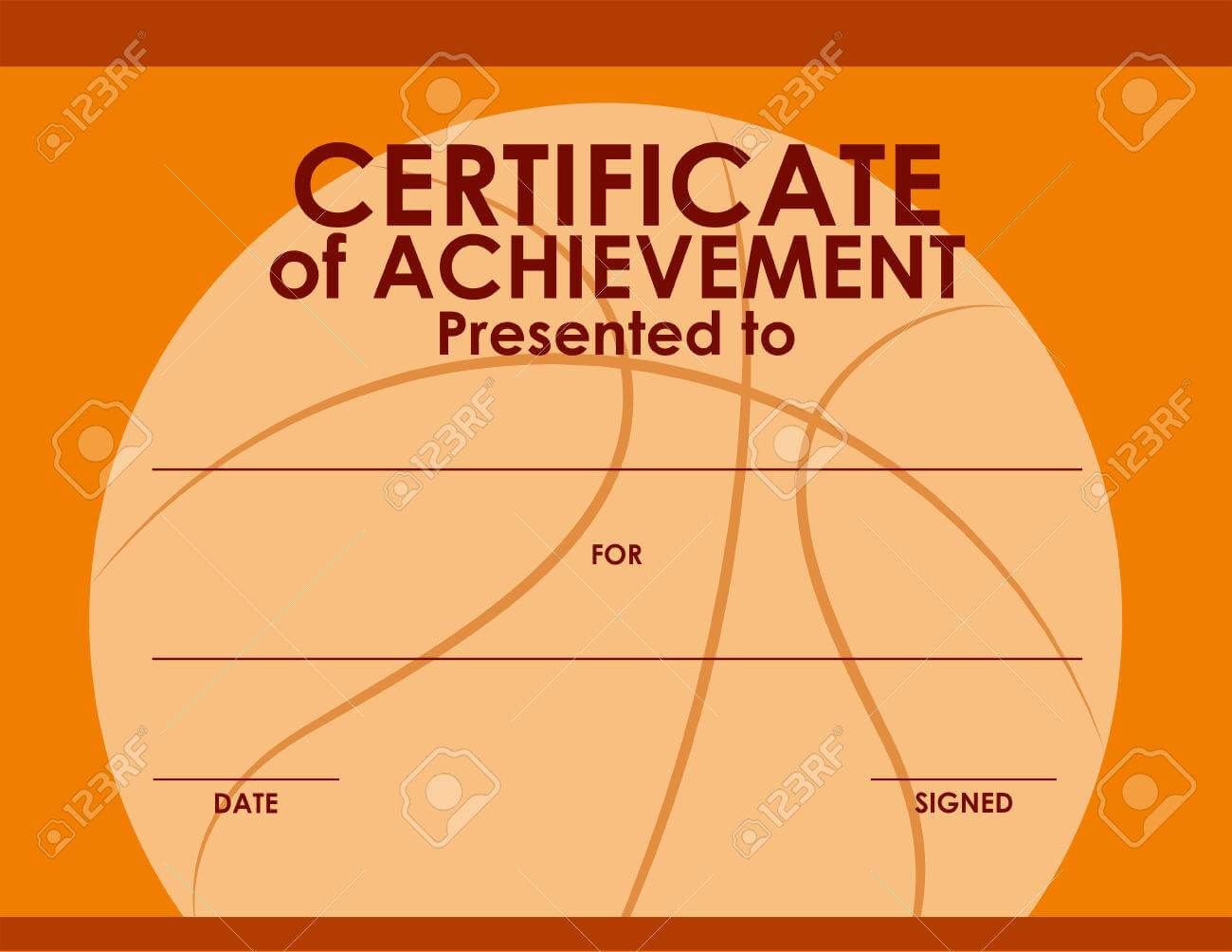 Certificate Template With Basketball Background Illustration In Basketball Certificate Template