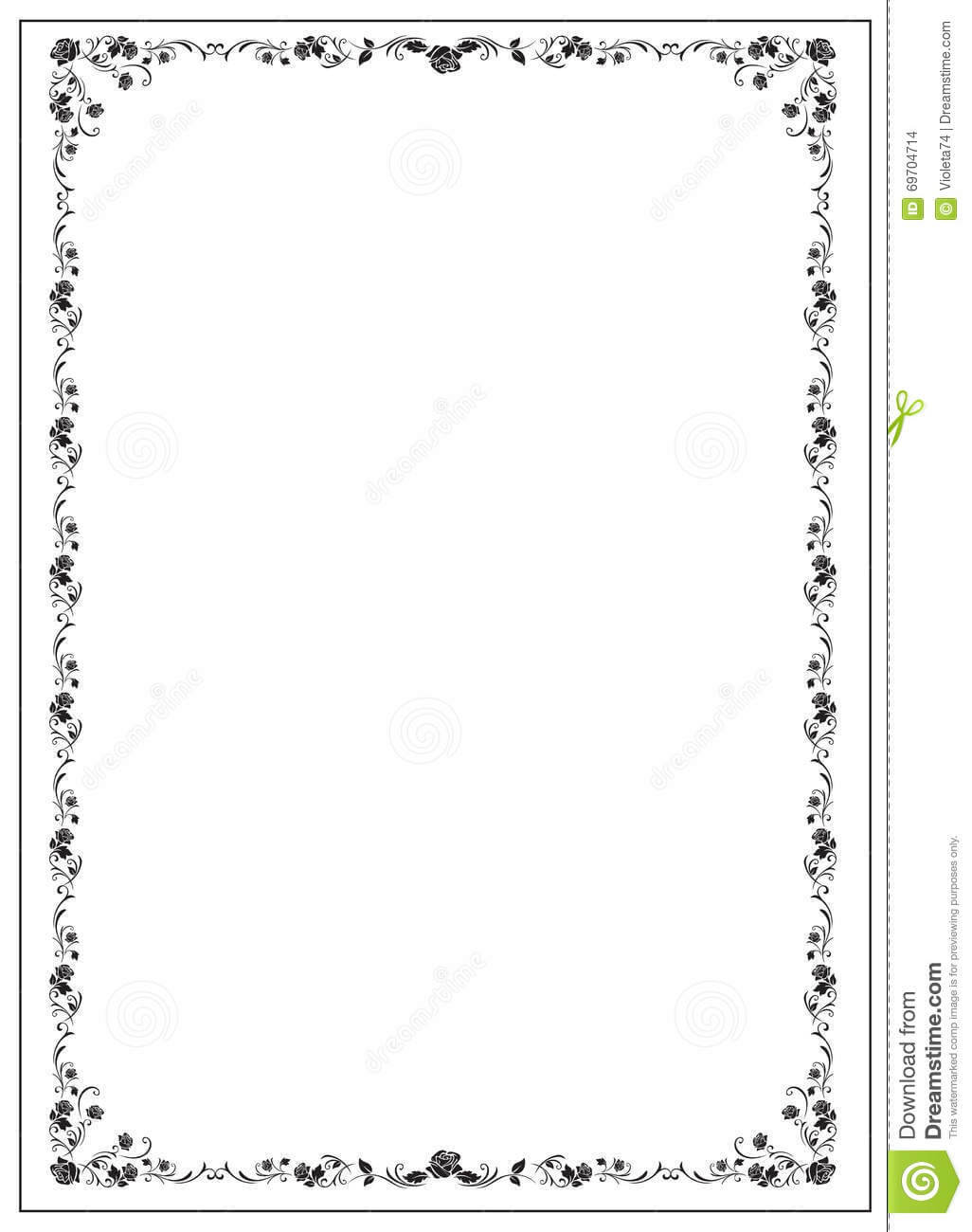 Certificate Template With Floral Rose Elements. Stock Vector Pertaining To Certificate Border Design Templates