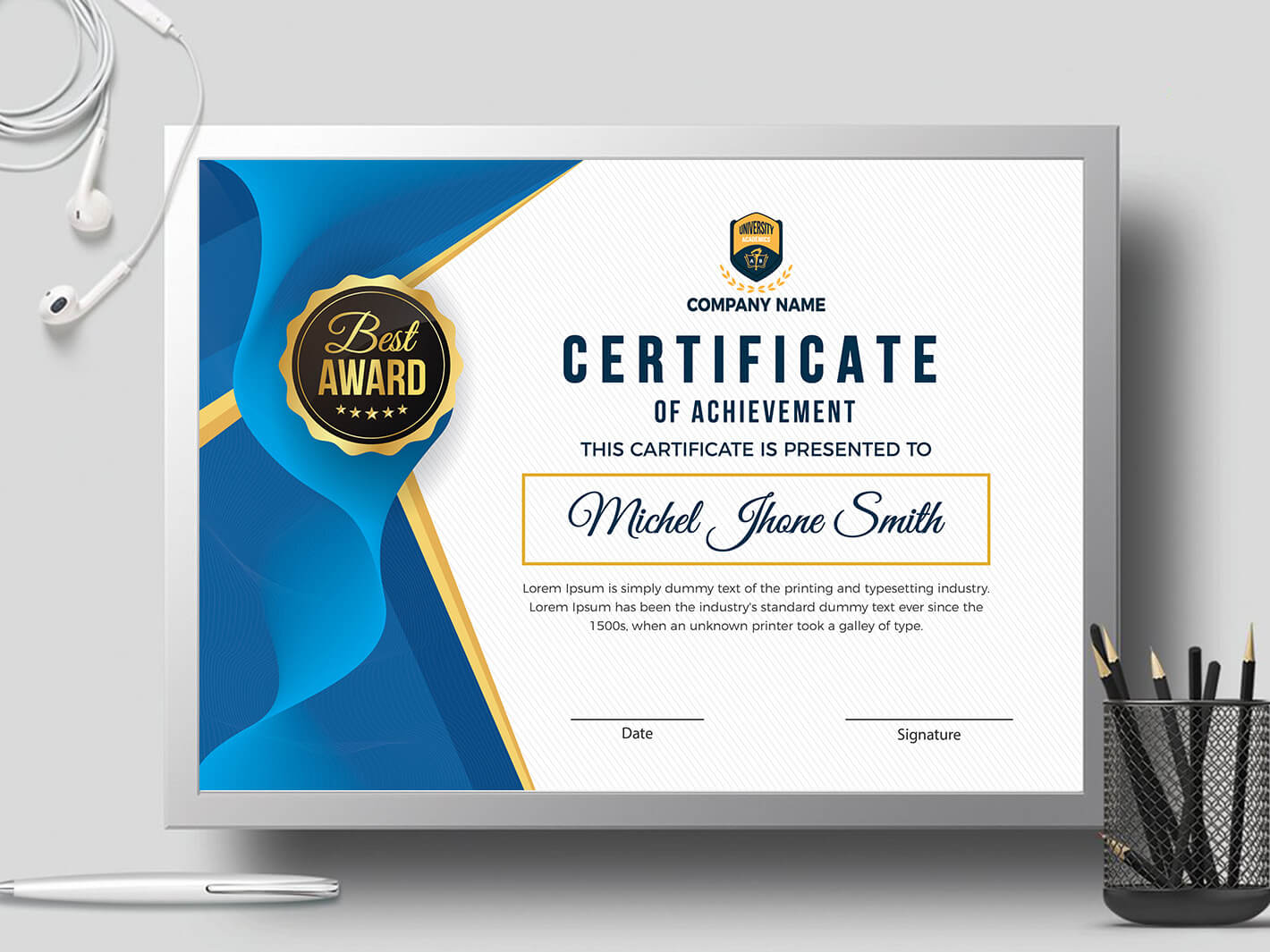 Certificate Templatecreative Touch On Dribbble With Landscape Certificate Templates