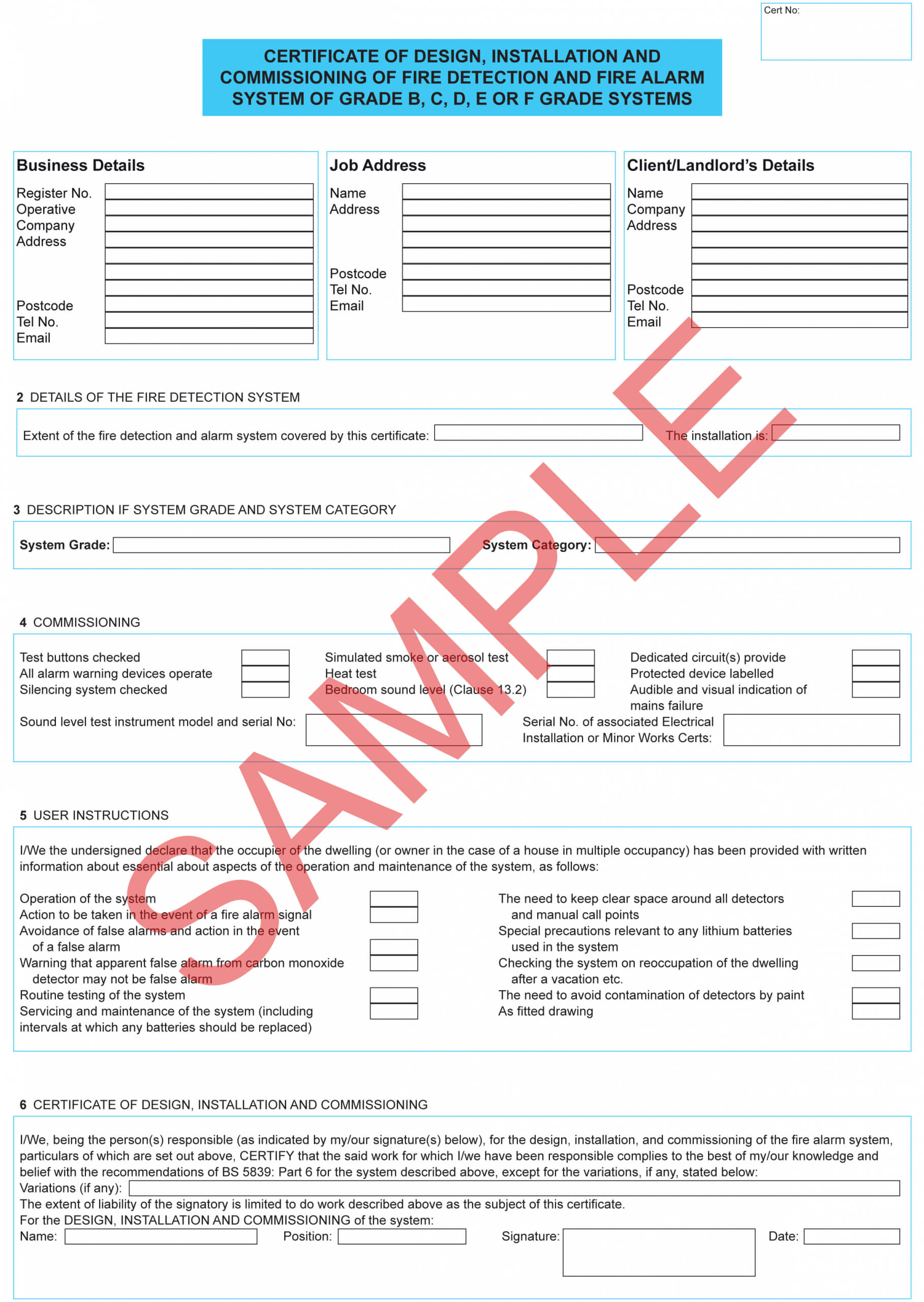 Certificates Everycert Alarm System Checklist Certificate Of Pertaining To Certificate Of Inspection Template