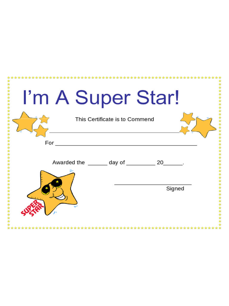 Certificates For Kids – 2 Free Templates In Pdf, Word, Excel Intended For Star Award Certificate Template