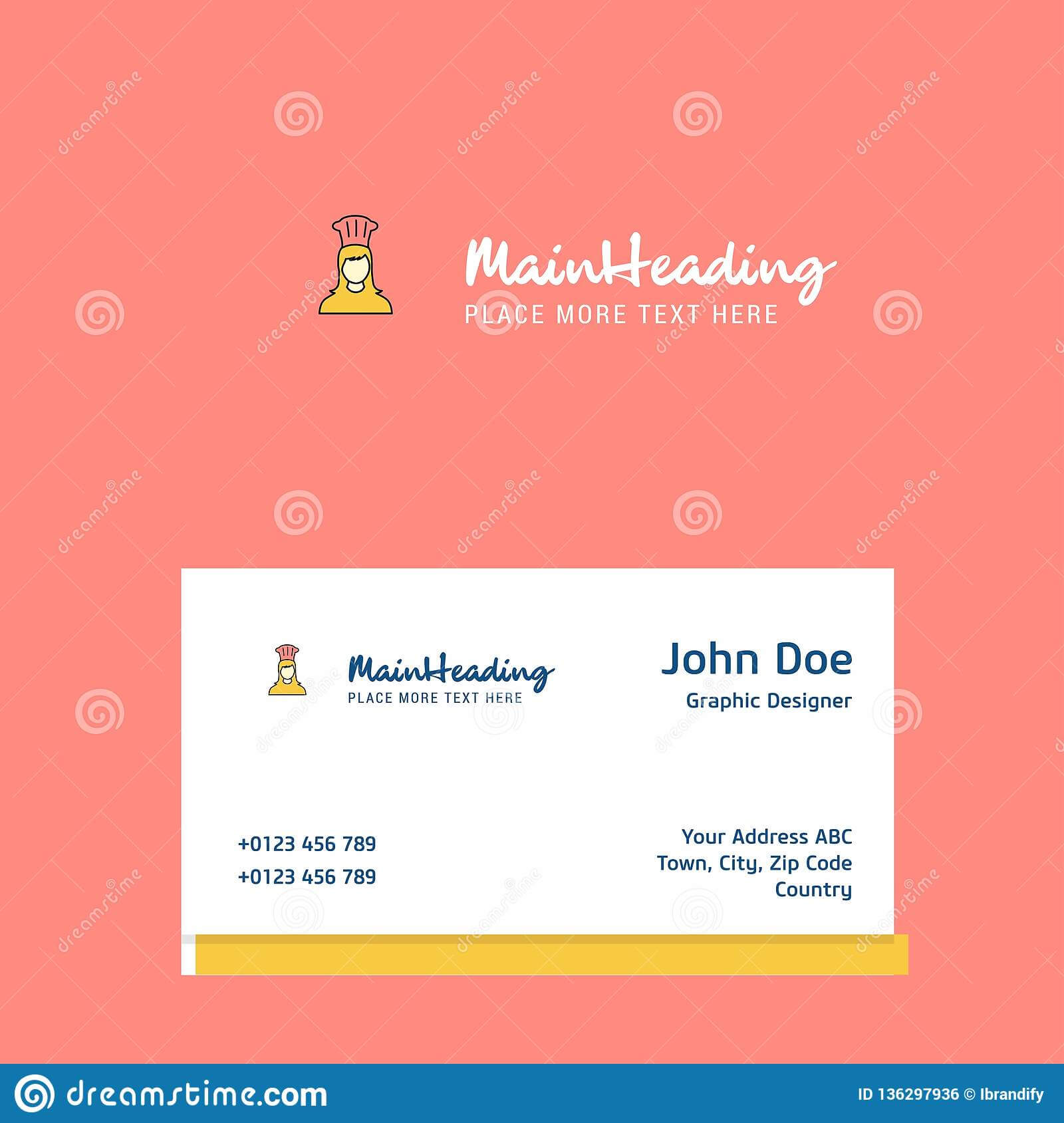 Chef Logo Design With Business Card Template. Elegant Intended For Media Id Card Templates
