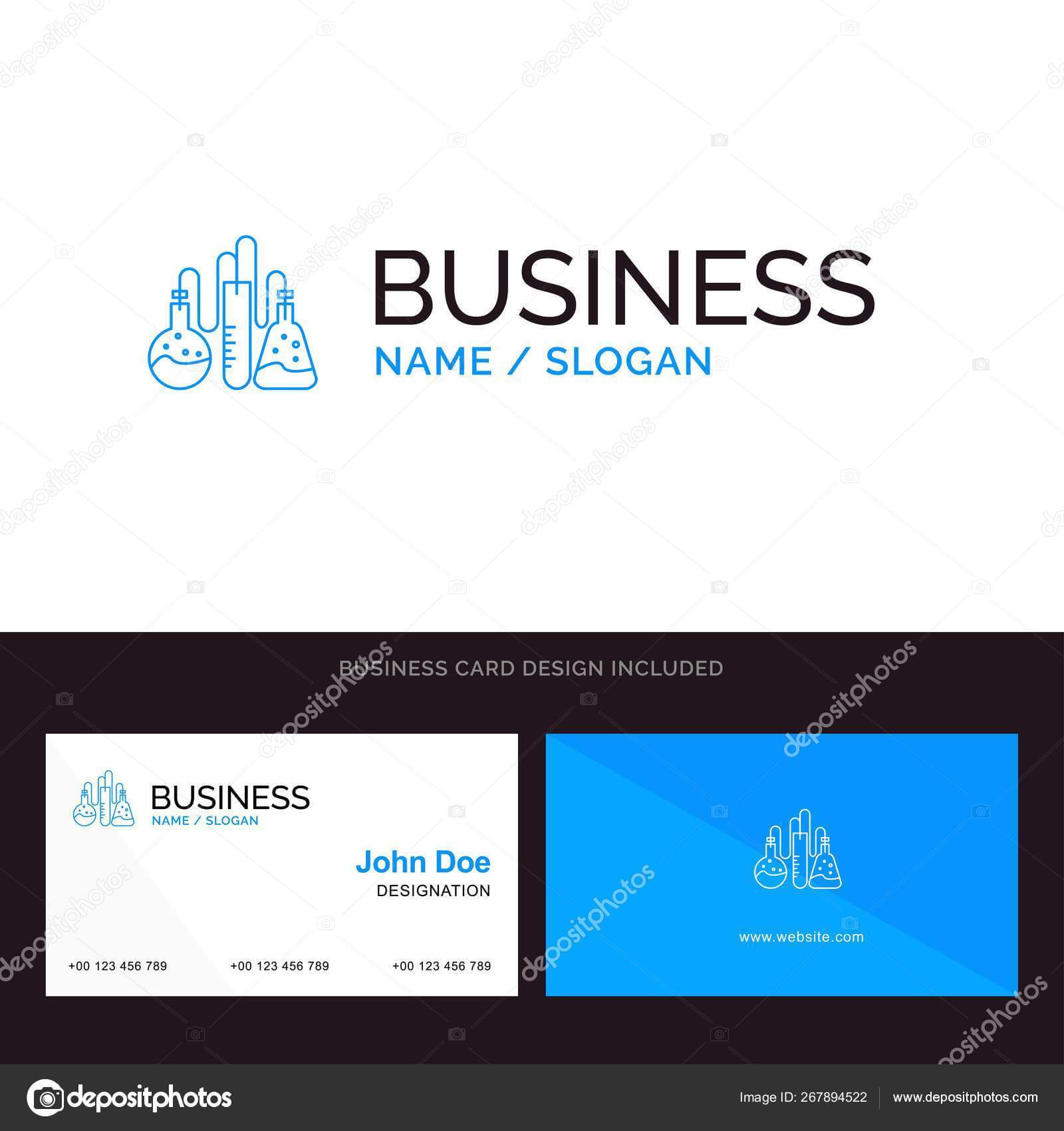 Chemical, Dope, Lab, Science Blue Business Logo And Business Inside Dope Card Template
