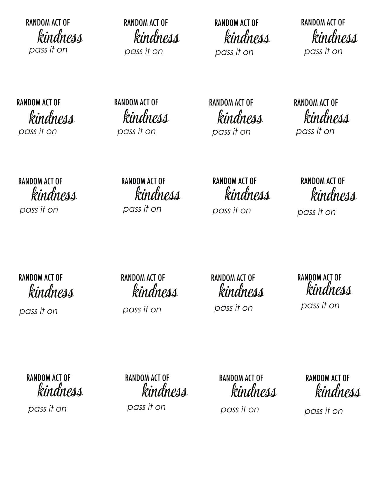 Chic Challenge: Random Acts Of Kindness – The Chic Site For Random Acts Of Kindness Cards Templates
