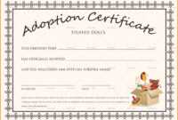 Child Adoption Certificate Template pertaining to Blank Adoption Certificate Template