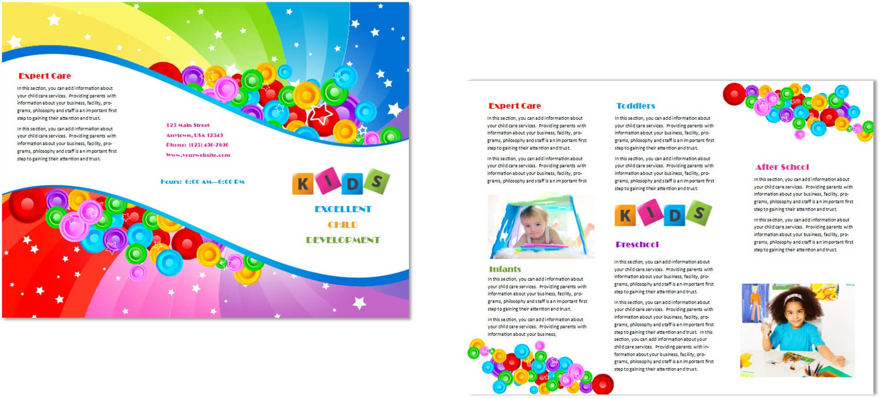 Child Care Brochure Template 7 Inside Play School Brochure Templates