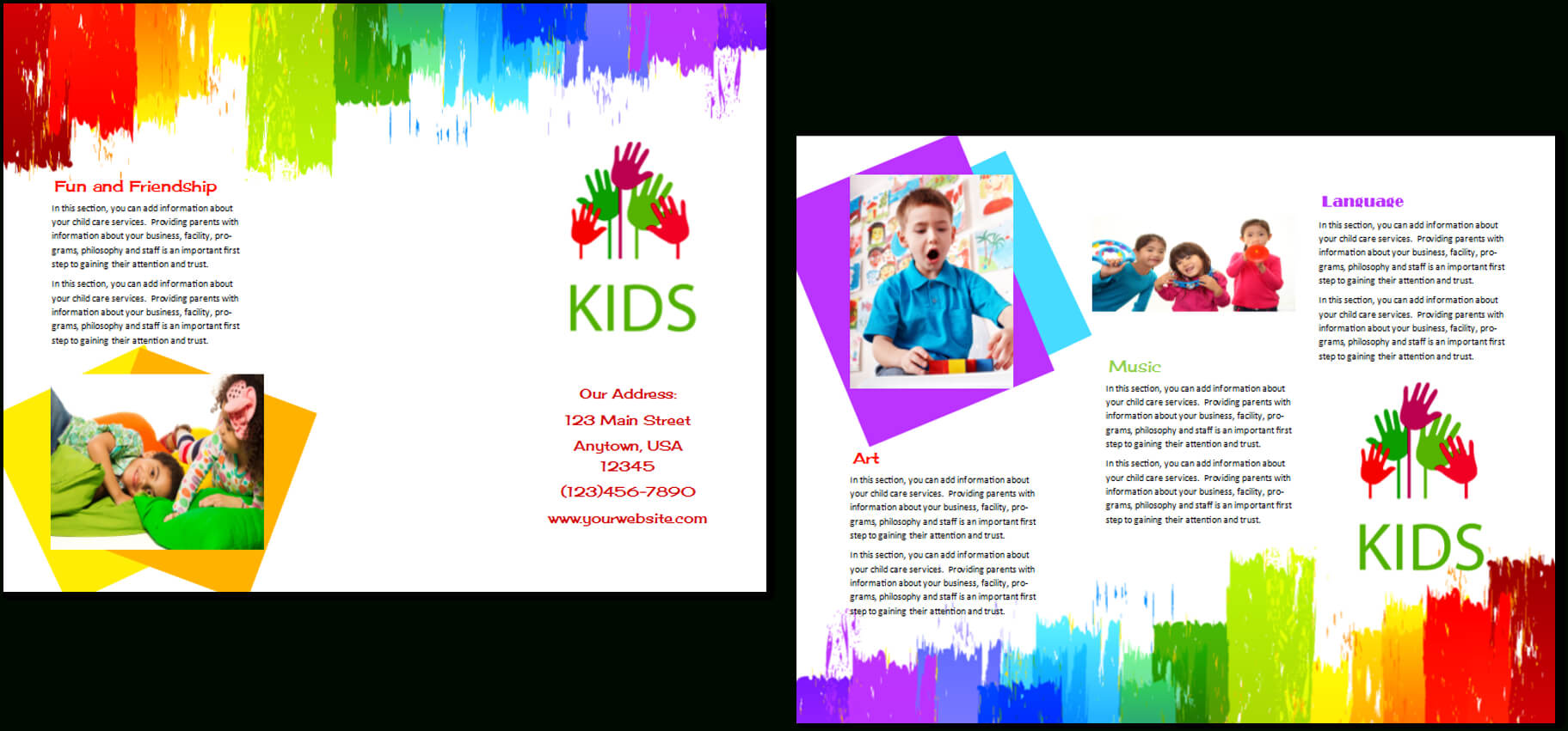 Child Care Brochure Template 9 For Daycare Brochure Template