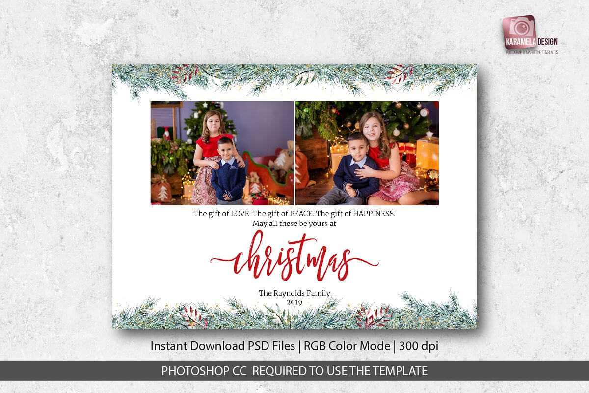 Christmas Card Template For Photographers Intended For Holiday Card Templates For Photographers