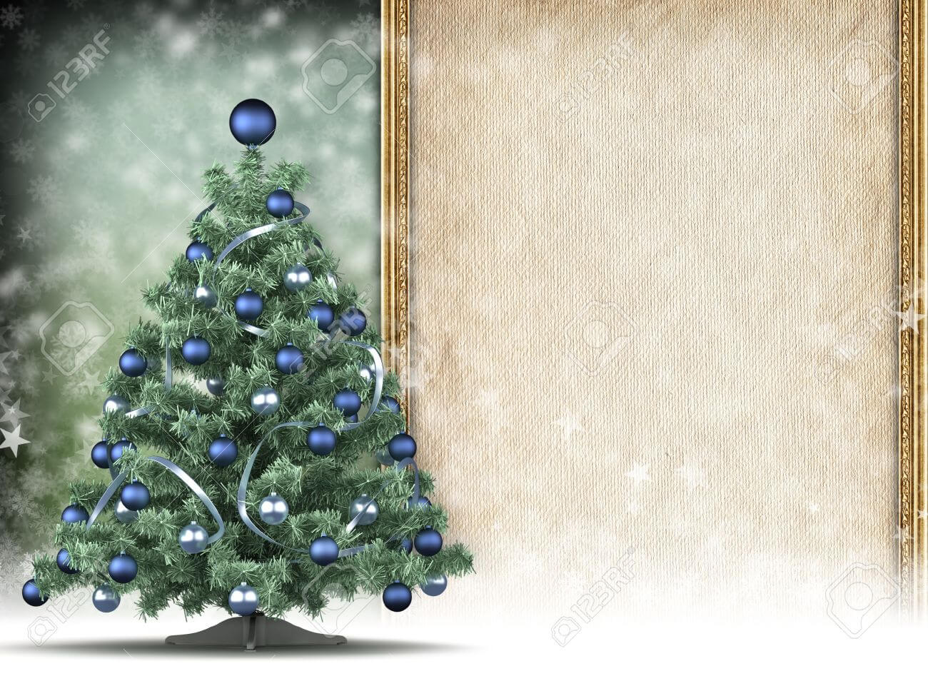 Christmas Card Template - Xmas Tree And Blank Space For Text With Blank Christmas Card Templates Free